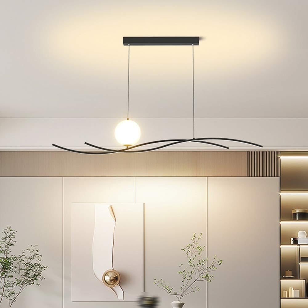 Suspension à LED en forme de vague pour une salle à manger design