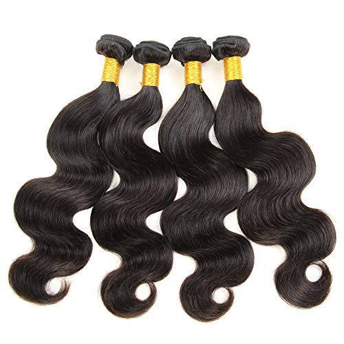 Brazilian Virgin Hair Body Wave 4 Bundles 100% Unprocessed Human Hair Bundles Weave Hair Extensions Double Strong Weft (14 16 18 20, Body Wave) #TOP2