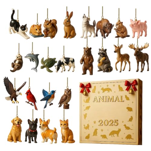 Calendrier de l'Avent 2025 Animaux de Noël pour cheminée et mur