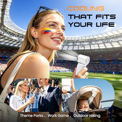 Image of Portable Clip-On Mini Fan Handheld Turbo Fan with 100 Speeds 3000mAh