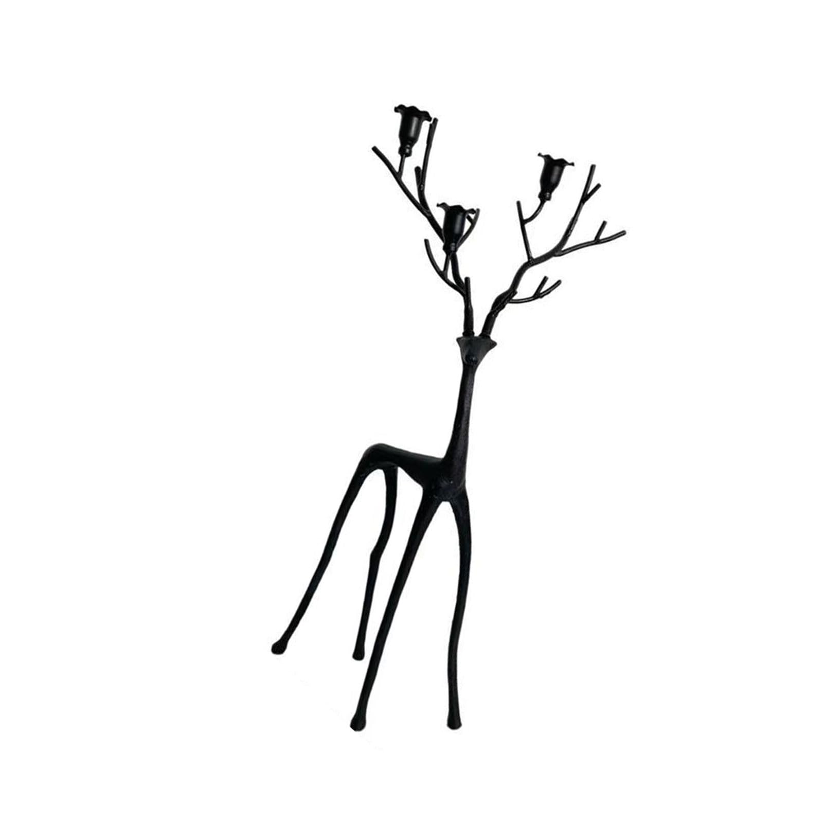 Linvimia A Linvimi Iron Deer Holders Stand Candlestick Christmas Decoration Desktop Ornaments Home Decoration Gift Metal Deer Holders
