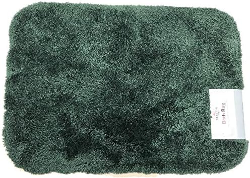 Royale Hunter Green Plush Nylon Bath Rug (24" x 40" Bath Rug)
