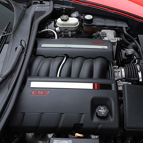 Image of Engine Bay Panel Cover for C6 Corvette 2005-2013, Stainless Steel Rear Engine Cover Guards Protector Splash Shield, Fuse Box Cover (Type D Engine Trim Strip)
