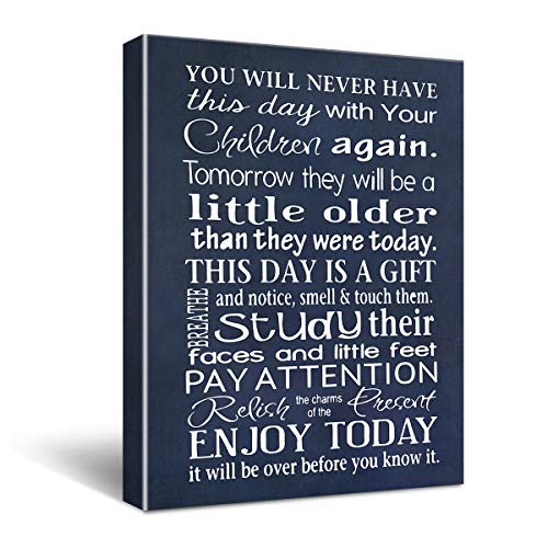 Inspirational Quote Poster Canvas Wall Art for Home NurseryÂ Decor - Motivational Canvas Print Wall Art Painting Ready to Hang Housewarming Baby Shower Gifts - Easel & Hanging Hook 12x15 Inch