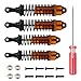 Rchobbytop RC Shock Absorber 4-Pack Front & Rear Oil Shocks Gold Aluminum Shock Absorber Upgrade Parts RC Car Shock Damper for Slash 1/10 4x4 4WD 2WD Rustler Stampede, Replacement for Part #5862