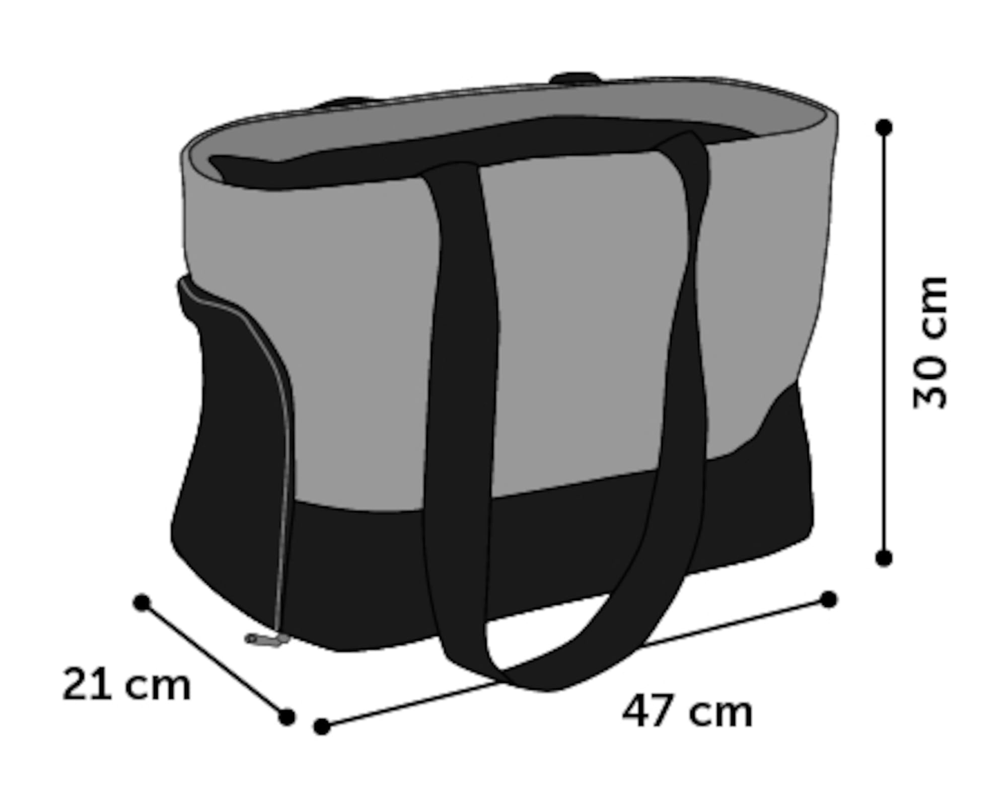 Trasportino per cani – gatti – Brigitta – Borsa in tessuto con ventilazione, fondo removibile e manici pratici