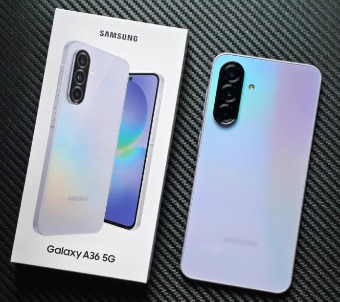 Samsung Galaxy A36 5G 2025 | 256GB, Dual SIM | 6.7" 120Hz AMOLED, IP67 Water Resistant, Android 15 | International Model Factory Unlocked for T-Mobile & Global | 25W Fast Charger Bundle (Lavender)