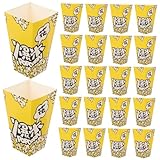 FIXOSHEE 100個 入りポップコーンボックス 白色厚紙製 耐油紙スナック容器 映画鑑賞やパーティー用 ポップコーンカップ 食品包装に で丈夫