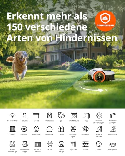 Navimow i105E Mähroboter ohne Begrenzungskabel, Empf. 500 m², Max. 600 m², RTK+Vision Rasenmäher Roboter Testsieger, Igelschutz Rasenroboter, KI Auto Kartierung – Bild 5