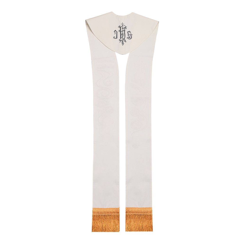 BLESSUME Church Stole Priest - Estola redondeada bordada multicolor