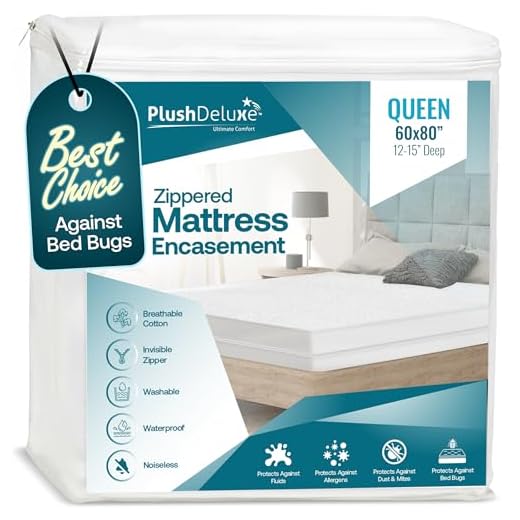 Premium Zippered Mattress Encasement, 100% Waterproof, Bed Bug/Dust Mite Proof And Hypoallergenic Cotton Terry Surface, 6 Sided Mattress Protector (Fits 12 -15 Inches H) QUEEN SIZE, 10-Year Warranty