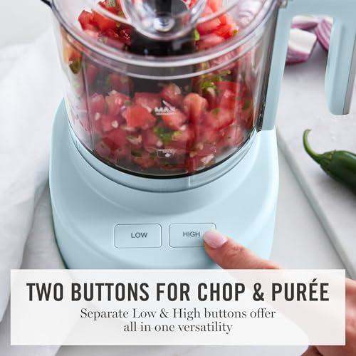 Martha Stewart 3 Cup Electric Vegetable Chopper & Mini Food Processor, Blue - Image 3
