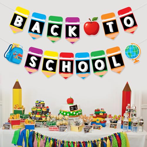 Back to School Decorations Banner Pre-Assembled Welcome Back to School Hanging Pencils Banners Garlands Welcome Sign for First Day of School Classroom Party Decorations - Image 5