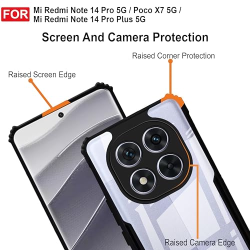 Image of Zapcase Back Case Cover for Mi Redmi Note 14 Pro 5G| Compatible for Mi Redmi Note 14 Pro 5GBack Case Cover | Clear Case with Camera Protection | (TPU + PC | Matte Black)