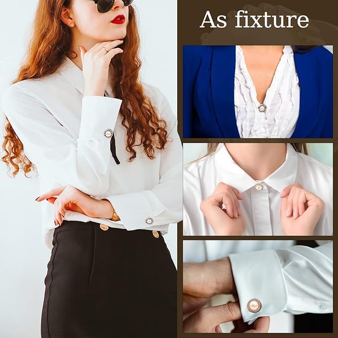 Image of PAXCOO Women Shirt Brooch Pins 30Pcs Cover Up Buttons Pins Pearl Safety Button Brooches for Women Dress Pin Rhinestone Buttons for Clothing Jeans Coat Sweater Hat Bags Decorations Clothing Accessories