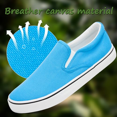 Image of yageyan Mens Slip on Sneakers Loafers Shoes Canvas Black Shoes Canvas Blue Casual Fashion Shoes