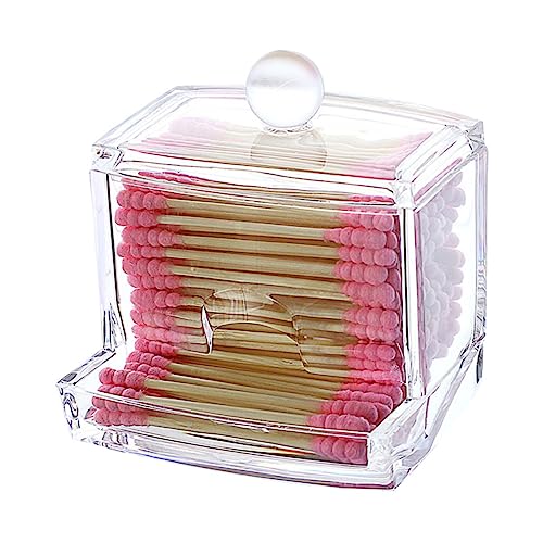 TOPBATHY Contenitore Per Bastoncini Cosmetici in Acrilico Ideale Per Dischetti Di Cotone E Prodotti Di Bellezza