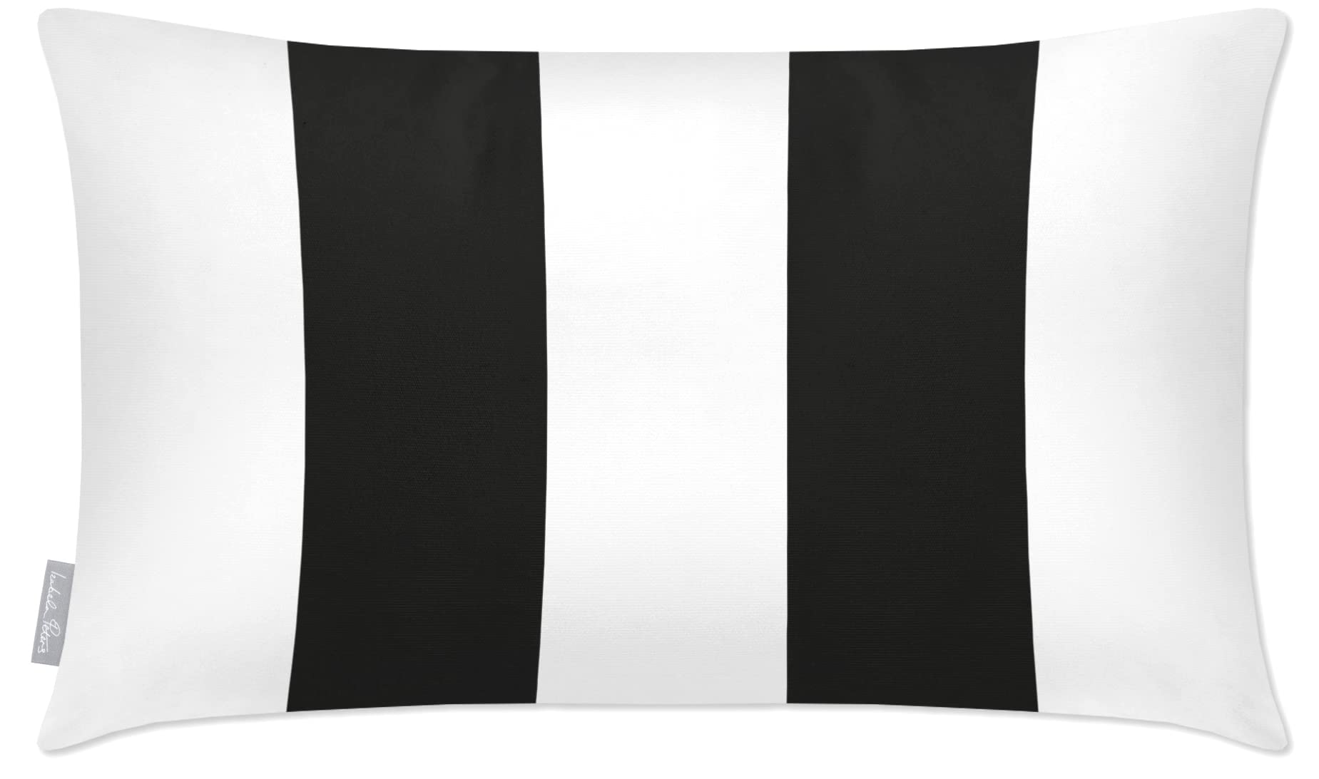 Izabela Peters Outdoor Cushions Waterproof, 50 x 30 cm, Filled Outdoor Cushion, 2 Stripes - Charcoal, Garden Furniture Cushions, Outdoor Seat Cushions, Garden Chair Cushions