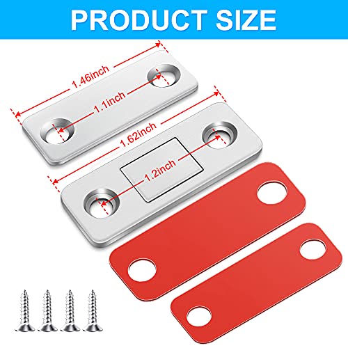 Image of FATLODA 4 Pack Ultra Thin Cabinet Magnetic Catch, Upgrade Stainless Steel Magnetic Door Catch, High Magnetic Cabinet Door Magnets for Kitchen Cupboard Wardrobe Closet Drawer Latch