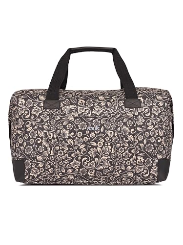 Image of ZOUK Collapsible Duffle Bag for Men and Women | Lightweight Foldable Travel Duffel Bag | Vegan Leather & Handcrafted Fabric | Water-Resistant Lining | 33L Weekend & Short Trip Bag | Flomotif
