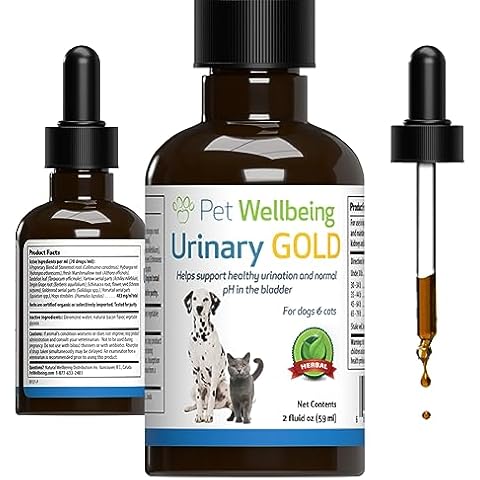 Pet Wellbeing Urinary Gold for Cats - Supports Urinary Tract Health, Normal Frequency, Healthy Immune Response, Stoneroot, Hydrangea - Veterinarian-Formulated Herbal Supplement 2 oz (59 ml) Cover