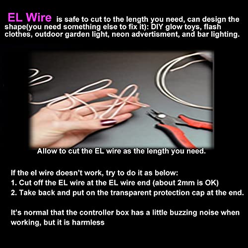 Image of dobestyou 7-Pack EL Wire, 16.4Ft Neon Glow Electroluminescent Wire (Red /Blue /Purple /Orange /Green /Pink /White), Perfect for DIY Designs and Various Holiday & Party Decorations