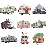 DD-life 9 Pcs Windstream Camper,Travel Trailer Camping,Happy Camper Personalized Ornament Acrylic Shaped Flat Ornaments Car Glass Tree Ornament