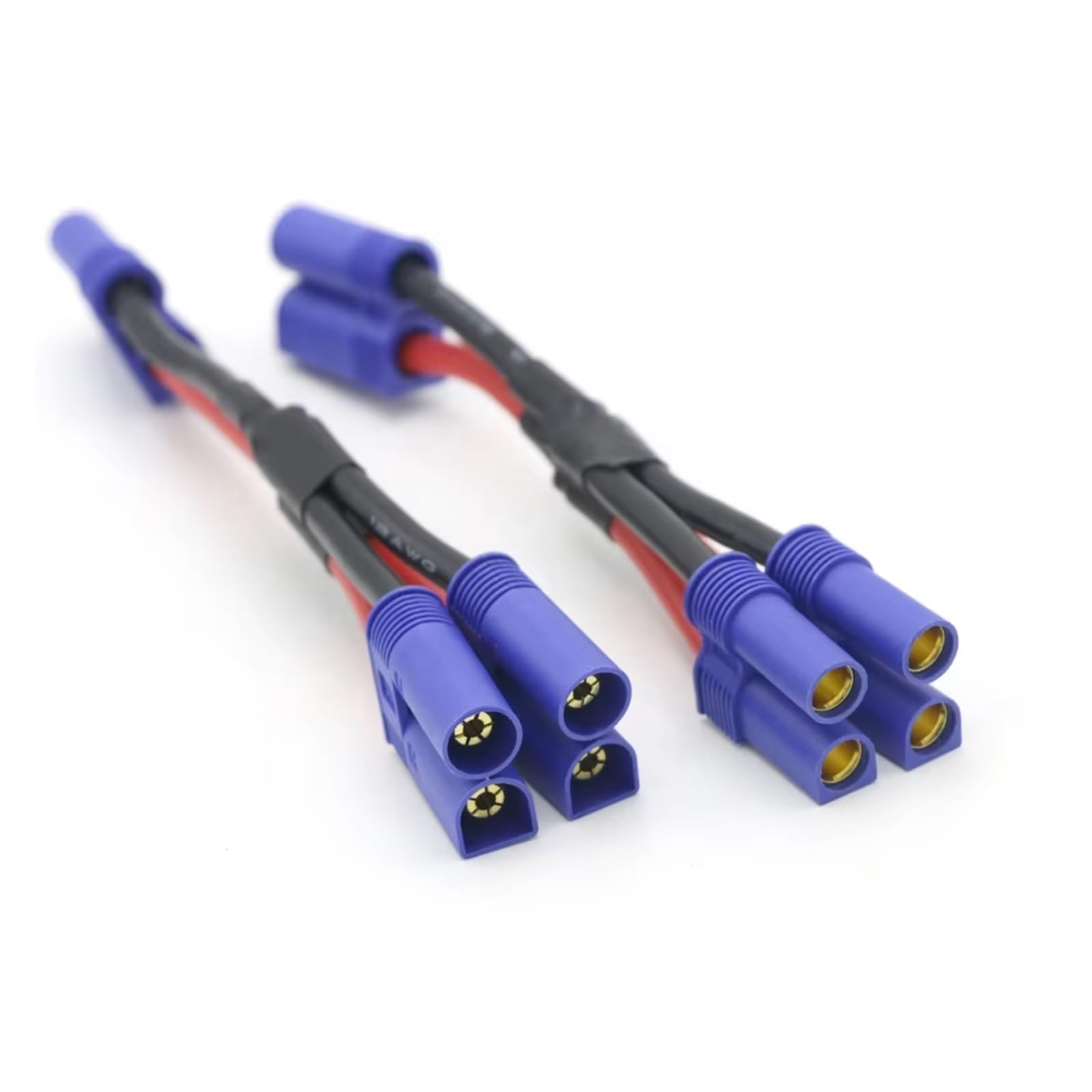Piezas para coches RC 12awg Cable EC5 Cable Conector Batería Paralelo Doble Arnés Divisor Y Reemplazo Piezas Para Vehículos Orugas RC(1 Female to 2 Male)