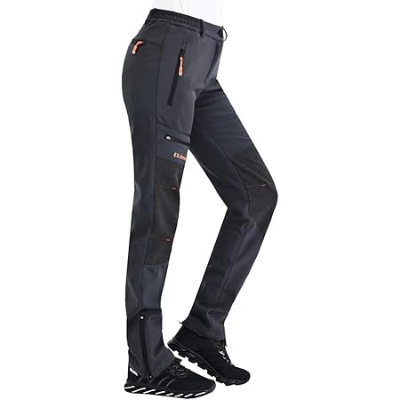 PostropakyWomens Outdoor Snow Ski Pants Waterproof Hiking Insulated Softshell Pants Snowboard Zipper Bottom Leg