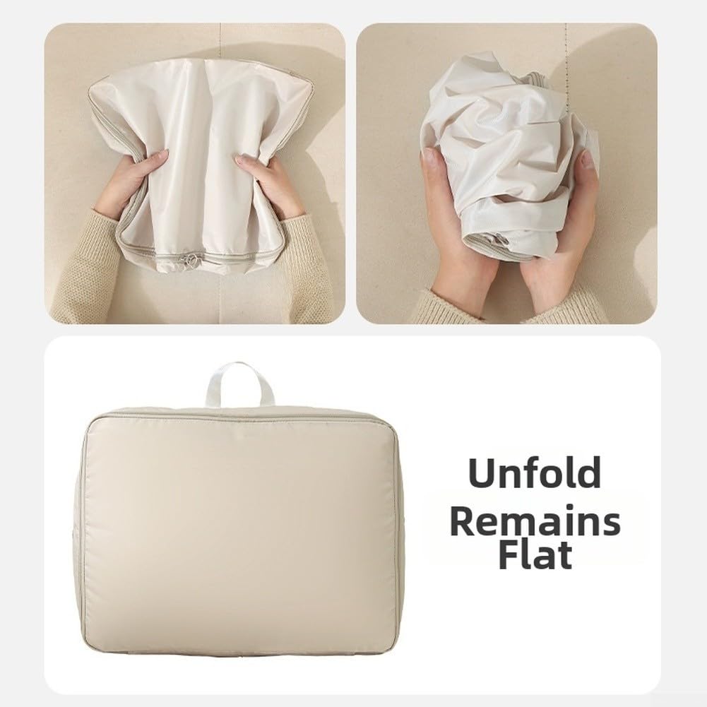 Organizadores de equipaje, bolsas de viaje de compresión expandibles para maleta, almacenamiento de tela Oxford resistente, 40 x 30 cm (gris, tamaño grande)