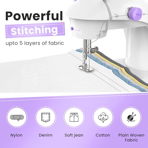 Image of JAXHOM Advance Sewing Machine Electric With Table Set I Mini Silai Machine With Focus Light, Foot Pedal And Adapter I Stitching Machine For Home Tailoring