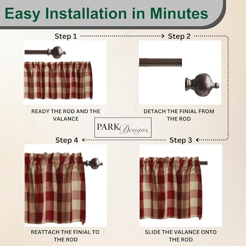 Park-Designs-Farmhouse-Kitchen-Valances-for-Windows-Garnet-Tan-Buffalo-Check-Fall-Decor-Window-Valance-Curtains-Plaid-Curtain-Valances-for-Windows-Boho-Living-Rooms-Bathrooms-72-x-14 Park Designs Farmhouse Kitchen Valances for Windows Garnet Tan Buffalo Check Fall Decor Window Valance Curtains Plaid Curtain Valances for Windows Boho Living Rooms Bathrooms 72 x 14