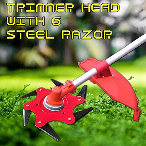 BGTOOL Trimmer head 6 Steel Blades Tooth Razors Lawn Mower Grass Weed Eater Brush Cutter Tool