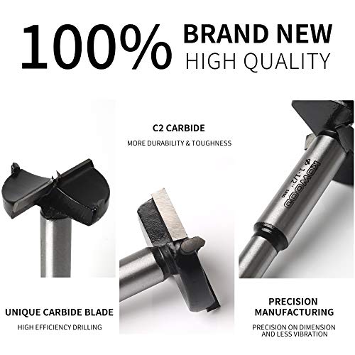 KOWOOD Carbide-Tipped Forstner Bit Set