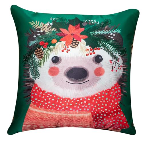 Image of Decorative Satin Sofa Cushion Covers Set of 5, 16 x 16 Inches, Multicolor Floral Printed Pillow Covers for Living Room, Bedroom, Couch & Sofa, Soft Glossy Fabric, Zipper Closure