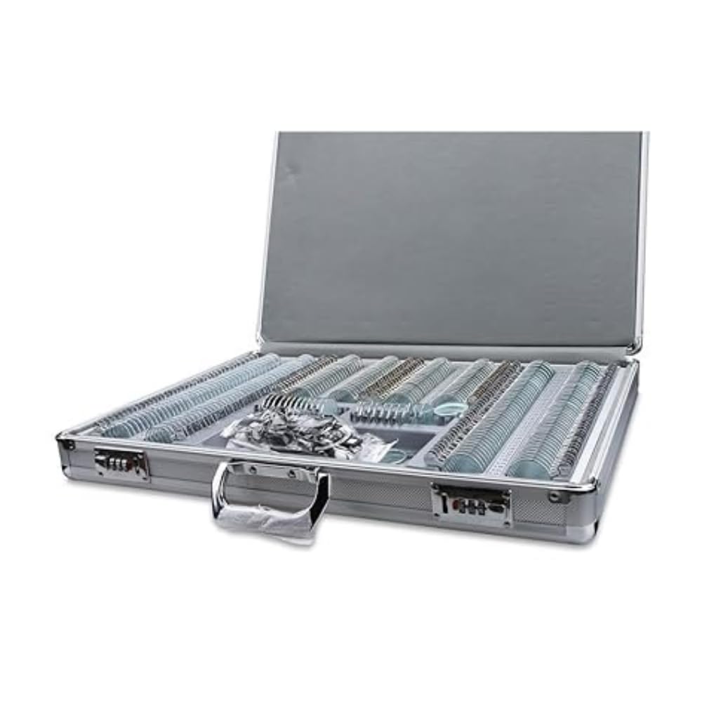 Ajanta Export Optical Trial Lens Set 266-CU – Metal Rim with Aluminum Case, 232 Lenses (80 Convex, 80 Concave, 80 Cylinders, 12 Prism) Professional Optometry Kit for Eye Testing.-image-40