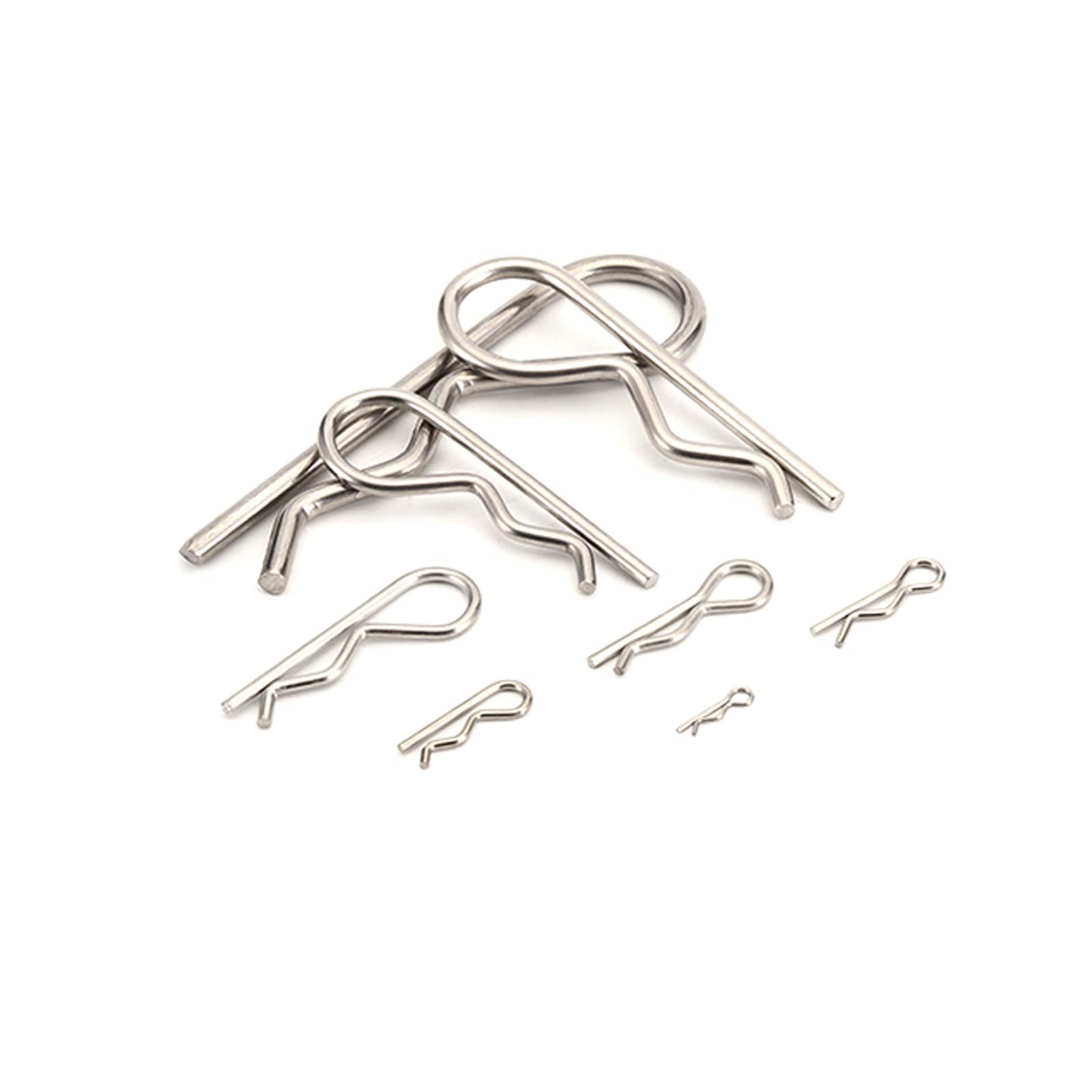 Perno a molla con apertura a R, Coppiglia a molla in acciaio inossidabile R a forma di onda divisa(M4x75mm 3pcs)
