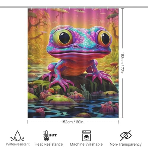 Rideau de douche grenouille imperméable en polyester lavable 152x183cm - 4