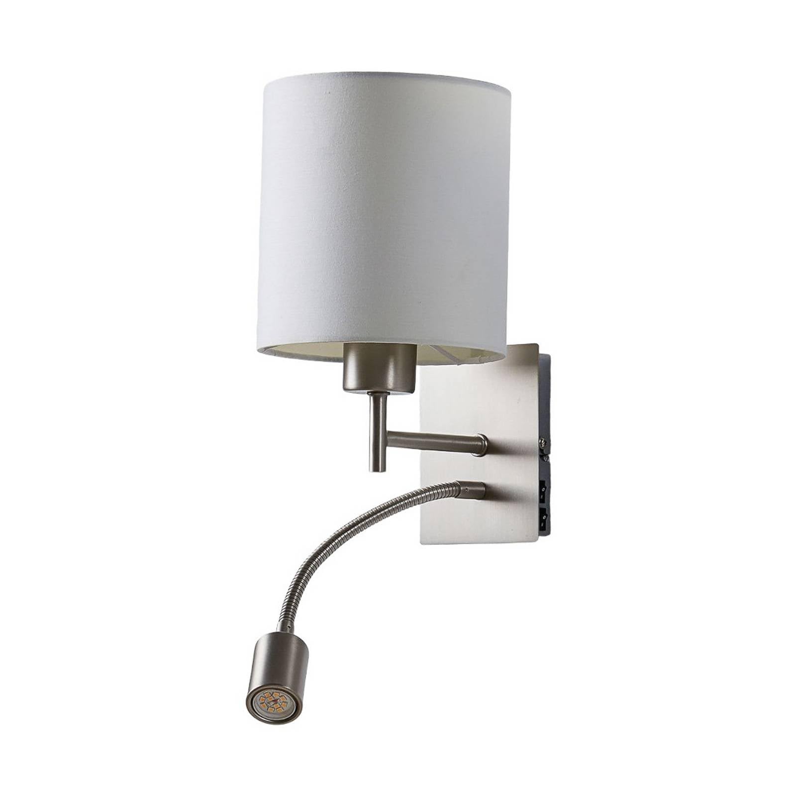 Lindby LED Applique Murale Tissu Camilo (Moderne) en Blanc Textile e. a. pour Salon & Salle à manger (1 lampe,à E27), Lampe Eclairage Luminaire Mural