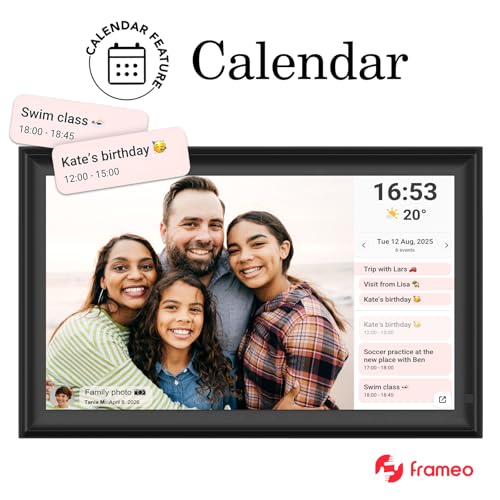 Image of 64GB 15.6inch FRAMEO Digital Photo Frame with 1920x1080 FHD IPS LCD Touch Screen, Dual-WiFi Share Photos & Videos Via Frameo App, Support USB Drive /SD Card Extend Storage, Motion Sensor, Auto-Rotate