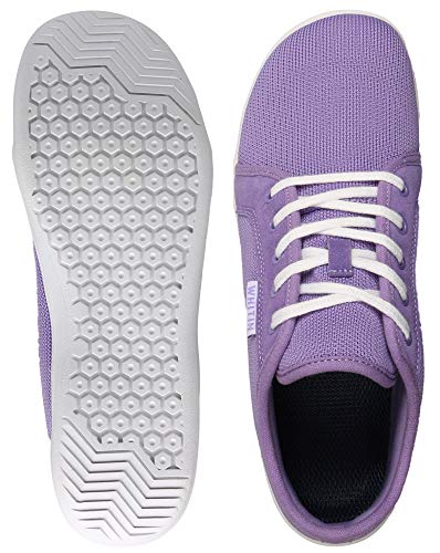 Image of WHITIN Women's Barefoot Minimalist Shoes, Natural Foot-Shaped, Purple /White, 6