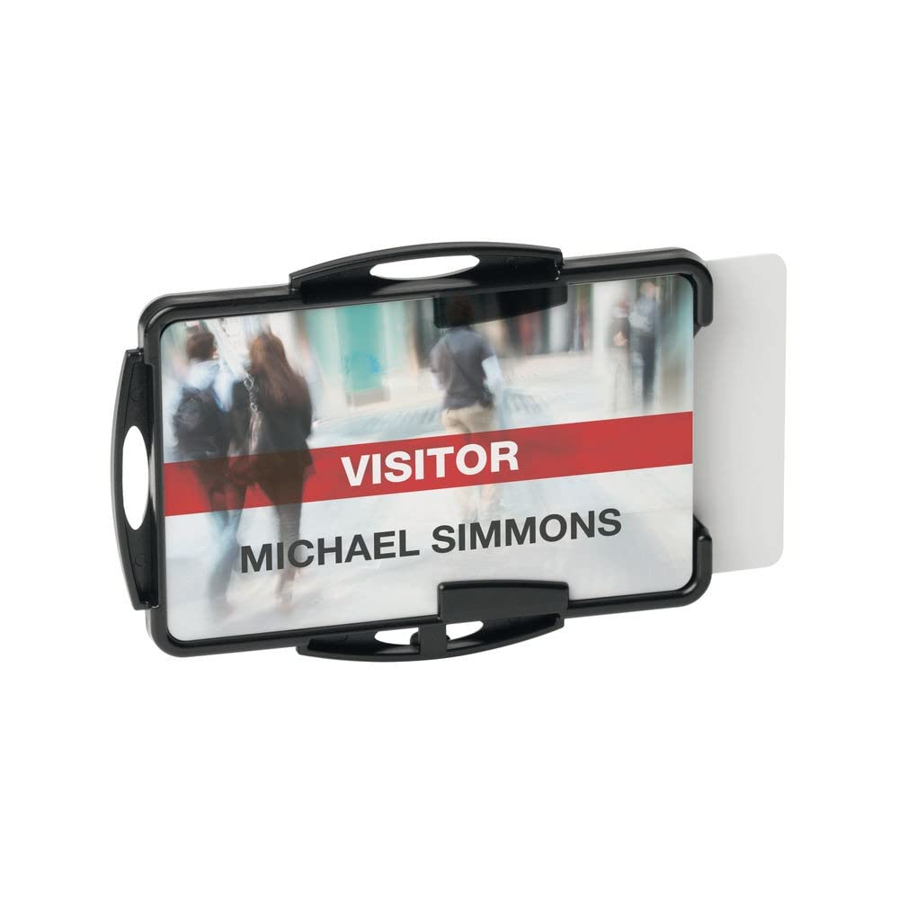 Durable ECO 2 Card Recycled Plastic Security ID Badge Holder Black
