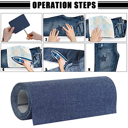 1 rotolo di toppe in denim blu scuro, patch di