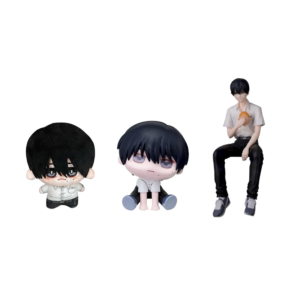 Tongyundacheng Anime Yoshiki Tsujinaka Figure Hikaru Indo Sitting Figurine PVC Collectible Action Figure Desktop Decoration Anime Ornament Gift (with Plush)