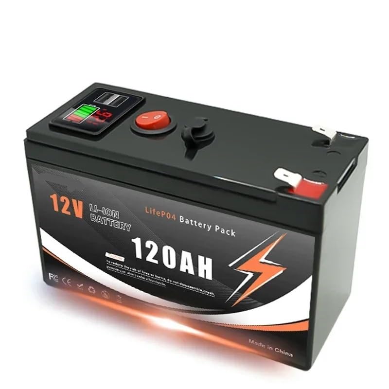 Batteria al litio ricaricabile da 12 V 150 Ah LiFePO4(USB 120Ah x 1)
