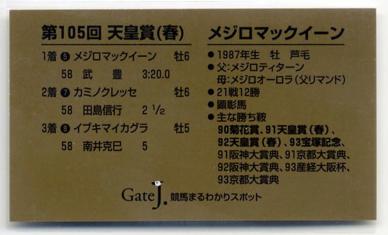 Amazon.co.jp: メジロマックイーン 天皇賞（春） 単勝馬券型