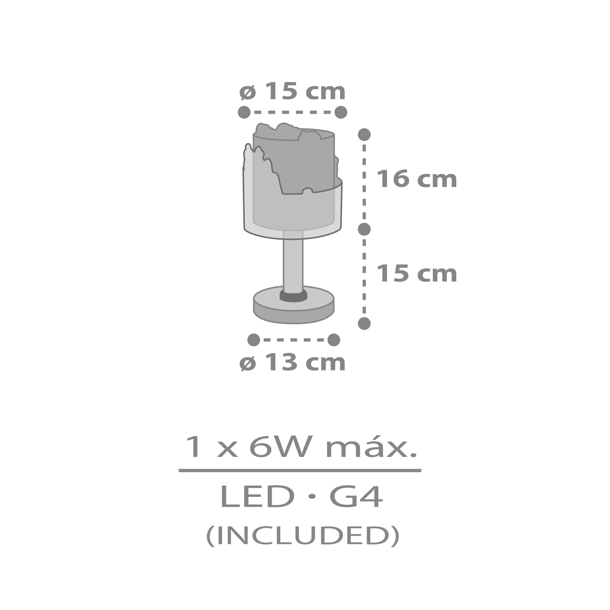 Dalber Lámpara Infantil de Mesilla Snoopy 76301 G4 | Lámpara infantil de mesa o mesita; G4 4W LED - Bombilla incluida; Luz Quitamiedos