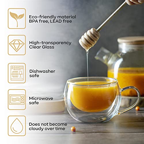 Upnew Style Glass Coffee Mugs, 9 Ounce, Coffee Cups, Double Wall Glass Coffee Mugs, Coffee Mugs Set Of 2 #TOP4