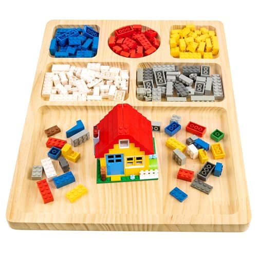 Building Baseplate Table Tray Activity Building Tray Board 6-Compartment