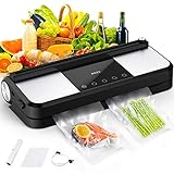 Vacuum Sealer Machine, Rozi Lightweight Food Saver Vacuum Sealer with Starter Kit, Built-in Cutter &...